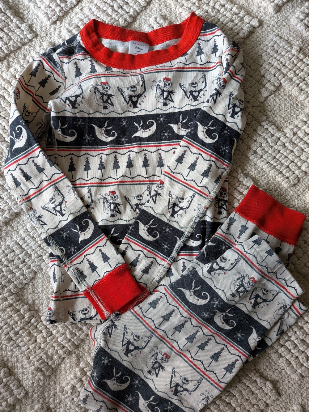Hanna Andersson Black, White & Red Jack Skellington Holiday Pajama Set